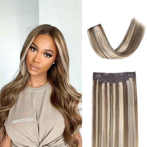 Natural Human Hair Extensions Invisible Wire Hair Extensions Straight
