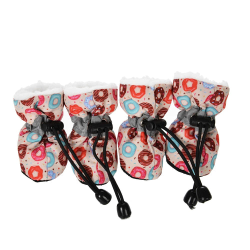 4pcs/set Waterproof Winter Pet Dog Shoes Anti-slip Rain Snow Boots