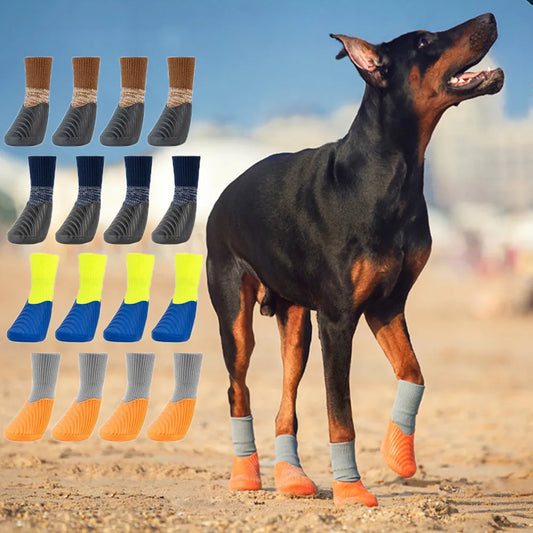 4PCS/Set Dog Paw Protecto Boots Waterproof Rain Winter Pet Snow Shoes