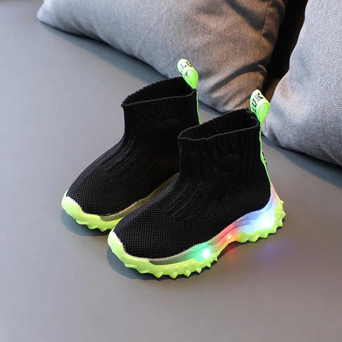 Kids LED Shoes for Boys Girls Fashion New Girls Sock Shoes Flashing