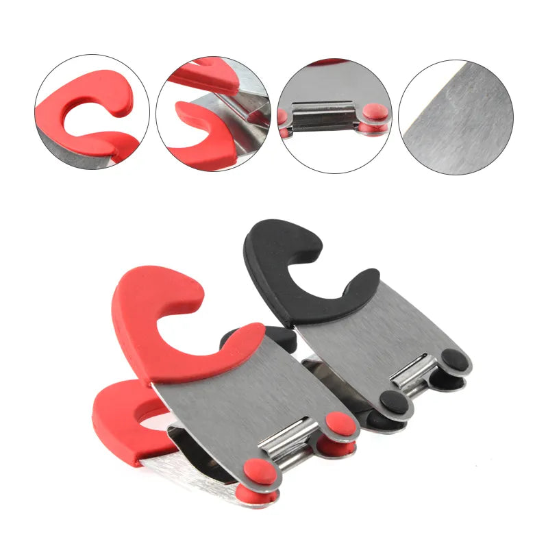 1Pcs Stainless Steel Pot Side Clips Anti-scalding Spoon Holder Kitchen