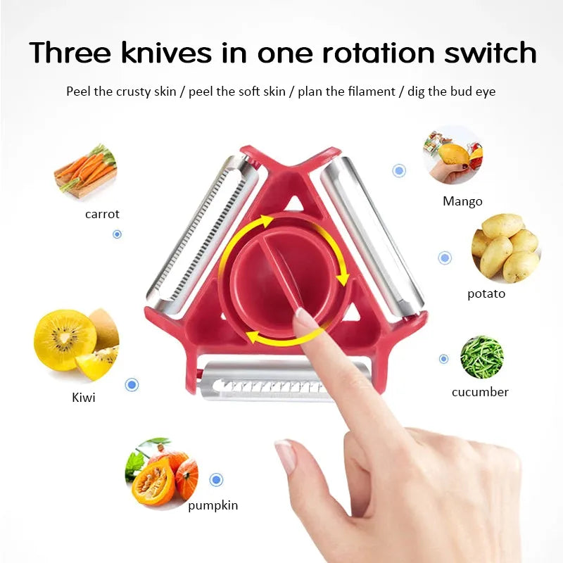 3 in 1 Magic Trio Peeler Set Slicer Shredder Peeler Julienne Cutter