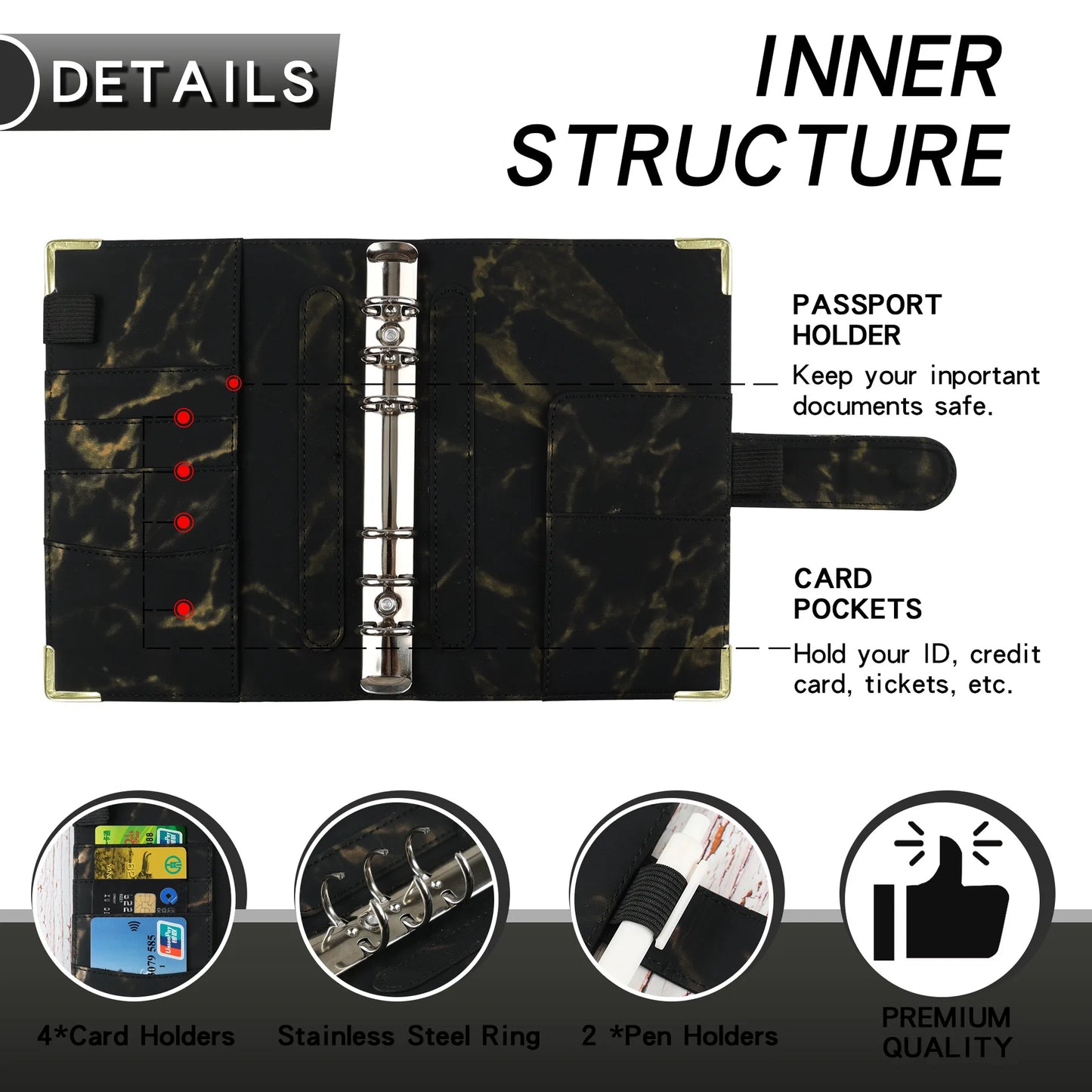 A6 Money Budget Planner Binder With Zipper Envelopes, Cash Envelopes