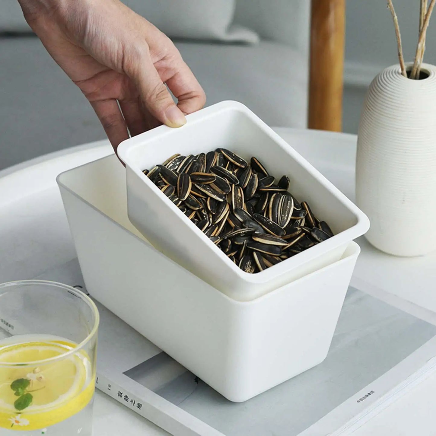 Lazy People Eat Melon Seeds Artifact Double Square Drain Basket Melon