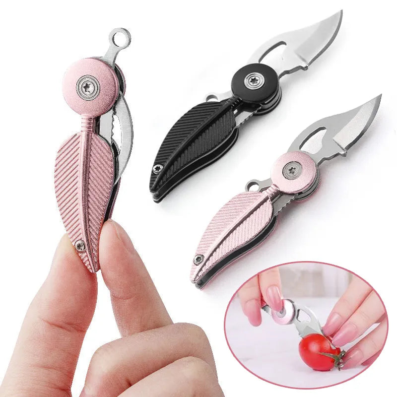 Mini Knife Foldknife Keychain Outdoor Rescue Folding Feather Folding