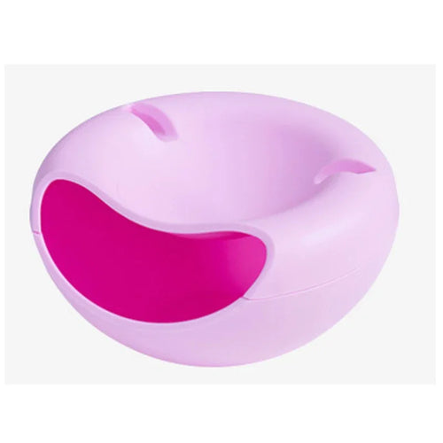 Lazy Snack Bowl Plastic Double-Layer Snack Storage Box Bowl Fruit Bowl