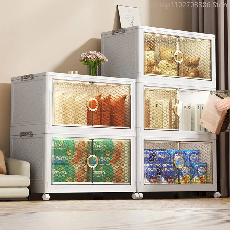Folding Storage Boxes Clothes Storage Cabinet Removable Clothes Quilts