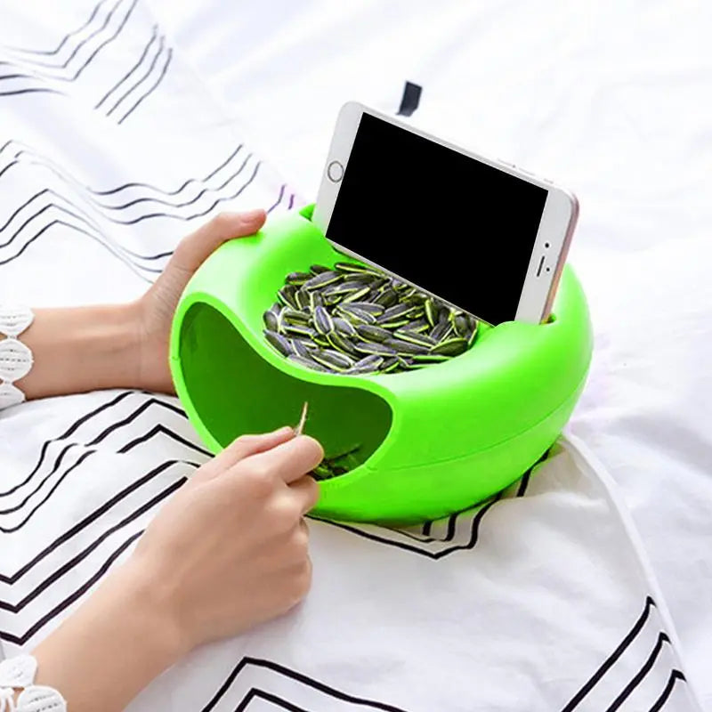 Multi Use Double Layer Snack Bowl Lazy Snack Plate Kitchen Fruit Plate