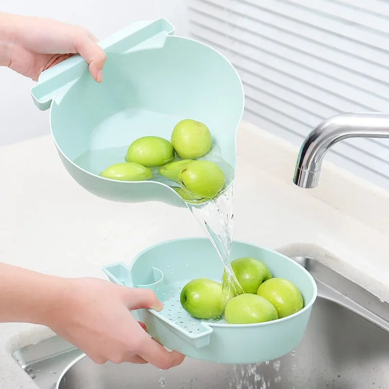 Snack Bowl Plastic Double-Layer Snack Kitchen Storage Box Bowl Fruit