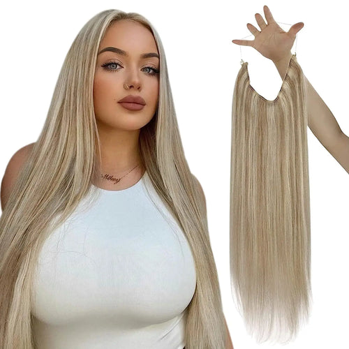 VeSunny Fish Line Human Hair Extension Wire Natural Hair OnePiece