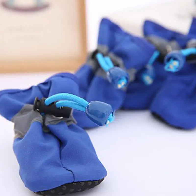 4pcs/set Waterproof Winter Pet Dog Shoes Anti-slip Rain Snow Boots