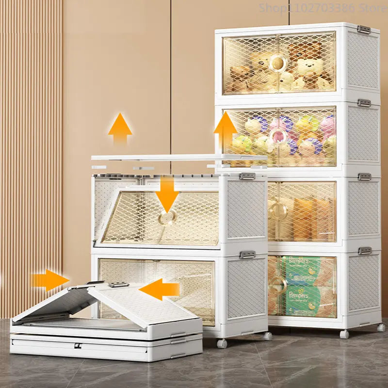 Folding Storage Boxes Clothes Storage Cabinet Removable Clothes Quilts