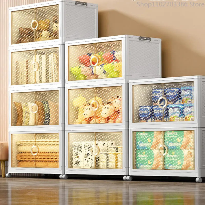 Folding Storage Boxes Clothes Storage Cabinet Removable Clothes Quilts