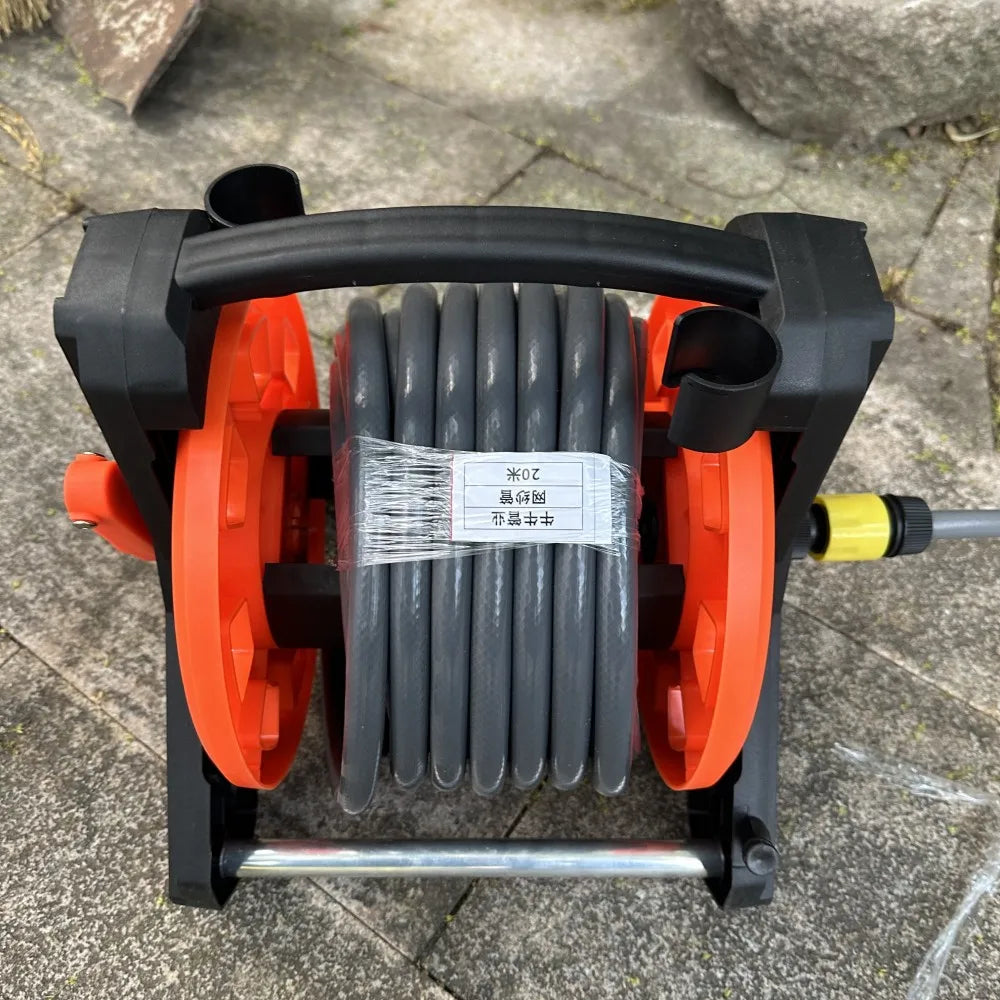 Portable Garden Hose Reel Include 12m Hose Wall/Floor Mounted Hose