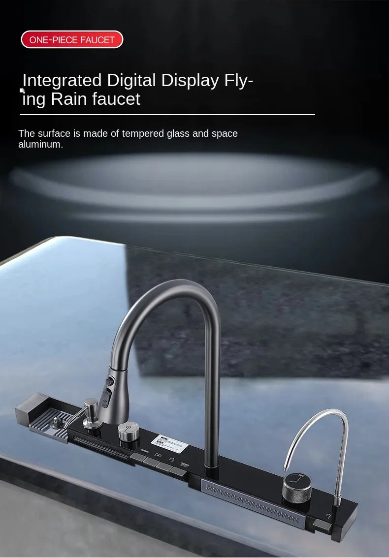 304 Stainless Steel Waterfall Kitchen Sink Large Single Slot
