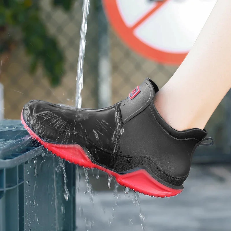 Fashion Couple's Outdoor Rain Boots New Men High Top Hiking Fishing