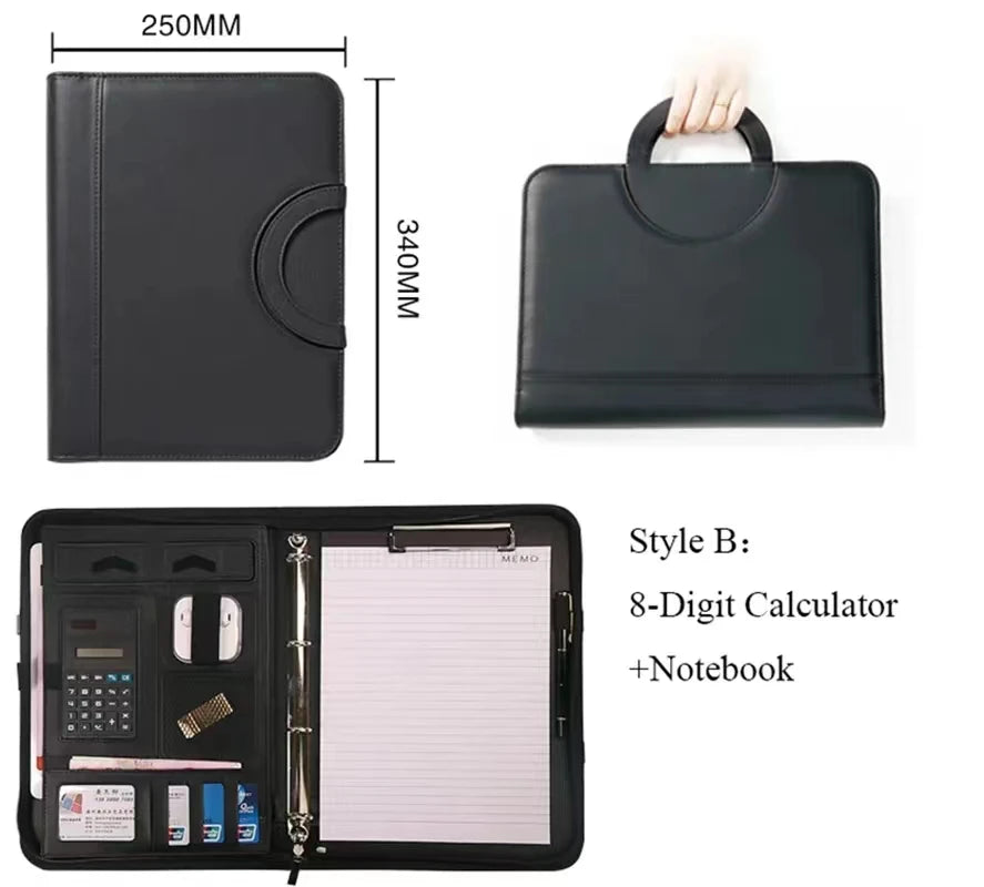 A4 Portable File Folder with Calculator Binder Organizer Manager