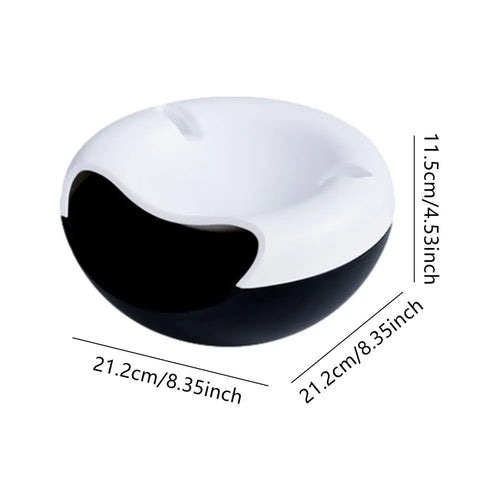 Multi Use Double Layer Snack Bowl Lazy Snack Plate Kitchen Fruit Plate