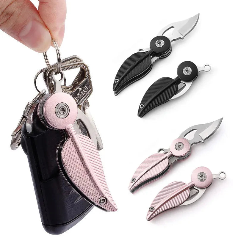 Mini Knife Foldknife Keychain Outdoor Rescue Folding Feather Folding