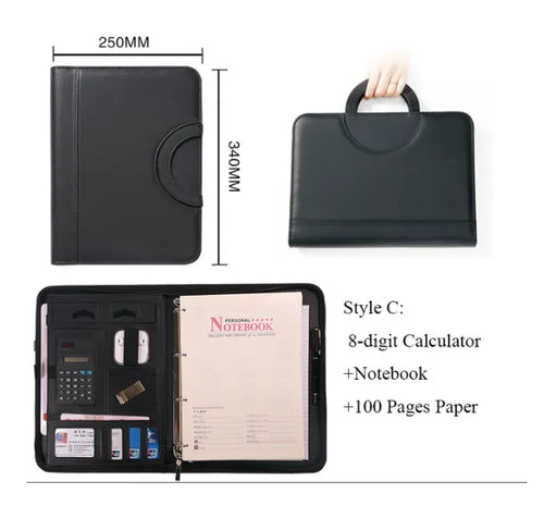 A4 Portable File Folder with Calculator Binder Organizer Manager