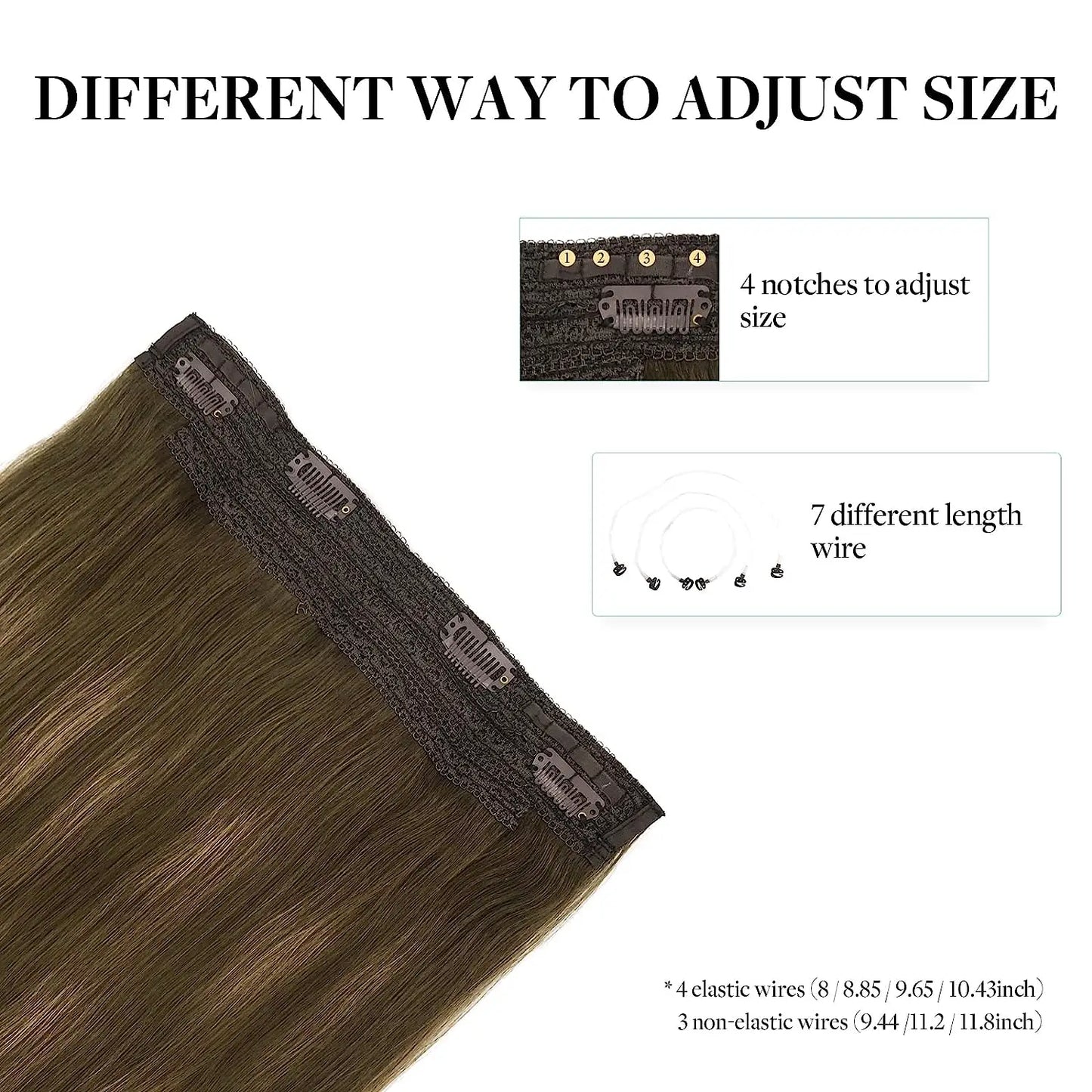 Natural Human Hair Extensions Invisible Wire Hair Extensions Straight