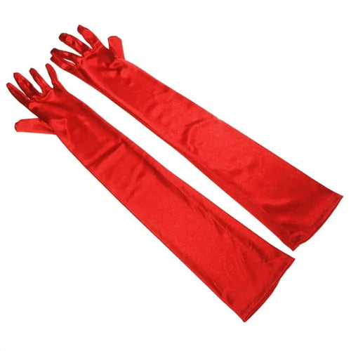 1 Pair Women's Evening Party Formal Gloves Solid Color Satin Long