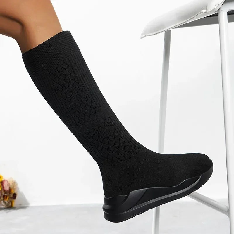 2023 Winter Autumn Women Platform Over The Knee Boots Ladies Stretch