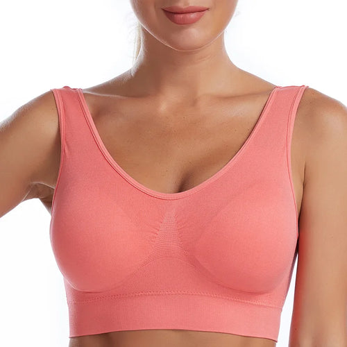 Plus Size Sports Bras Women Push Up Bra Unwired Bras Summer Breathable