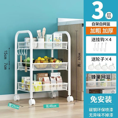 Trolley Storage Rack Floor Multi-layer Storage Rack Bathroom Wheeled