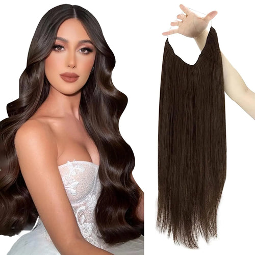 VeSunny Fish Line Human Hair Extension Wire Natural Hair OnePiece