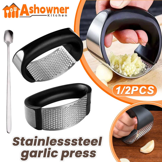 Stainless Steel Garlic Press Garlic Crusher Manual Garlic Mincer