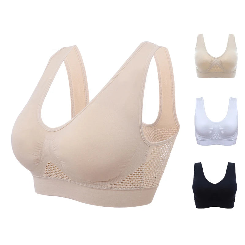 Breathable Women's Tops Hollow Out Sports Bras Gym Running Fitness