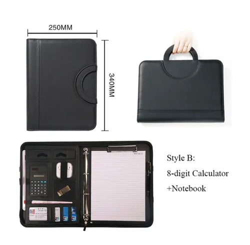 A4 Portable File Folder with Calculator Binder Organizer Manager