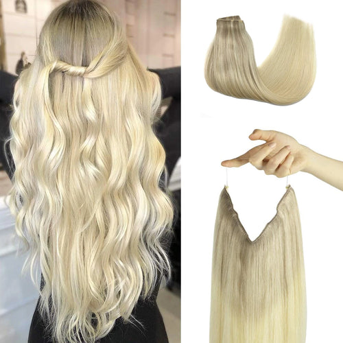 Natural Human Hair Extensions Invisible Wire Hair Extensions Straight