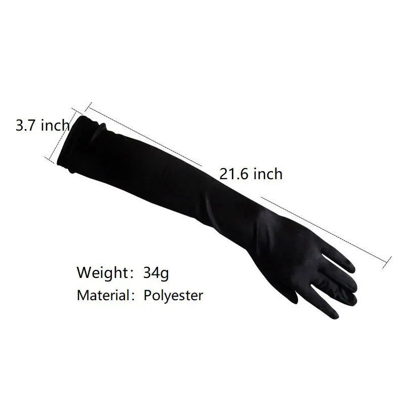 Satin Women Long Gloves Driving Gloves Female Elbow Summer Sun