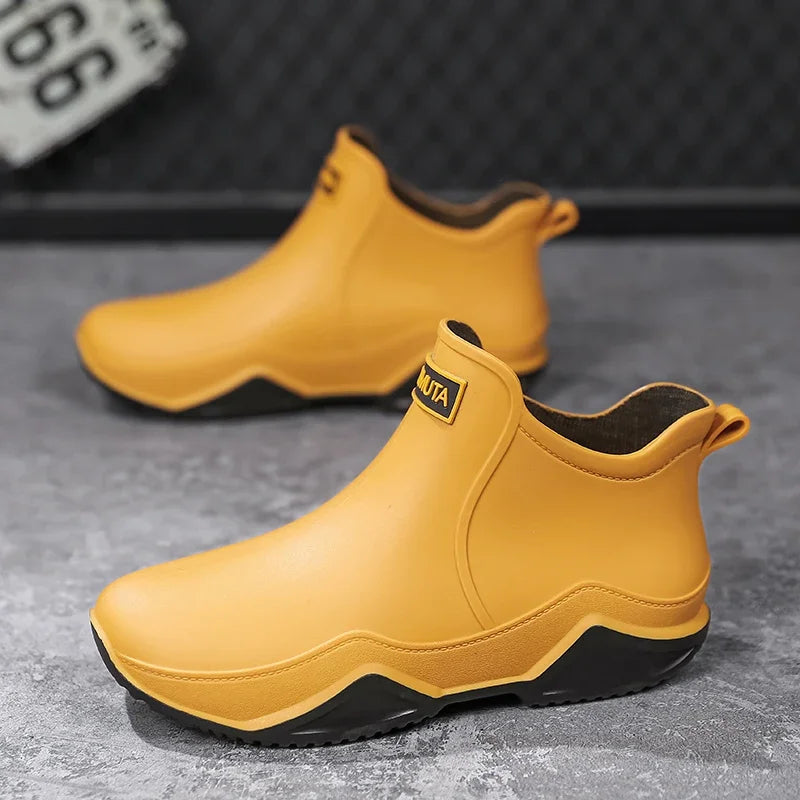 Fashion Couple's Outdoor Rain Boots New Men High Top Hiking Fishing
