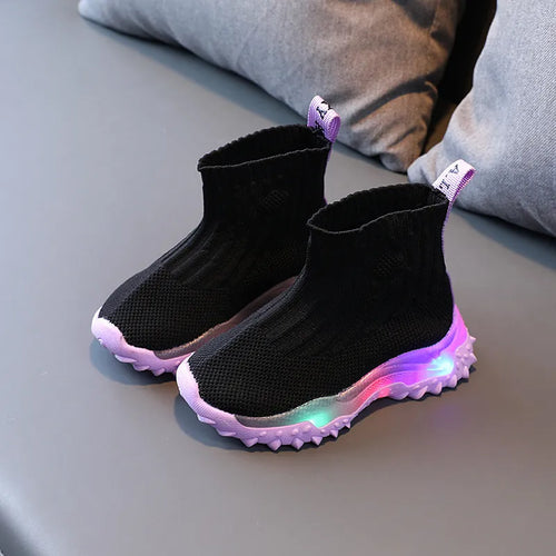 Kids LED Shoes for Boys Girls Fashion New Girls Sock Shoes Flashing