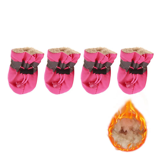 4pcs/set Waterproof Pet Dog Shoes Anti-slip Rain Snow Boot Footwear