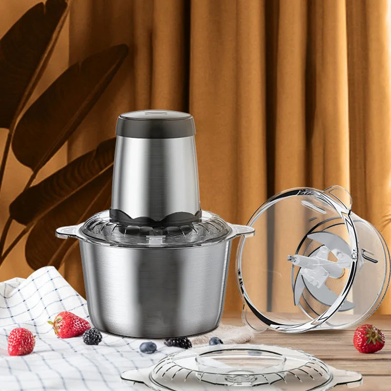 2L Capacity Stainless Steel 304 Electric Chopper Meat Grinder Mincer