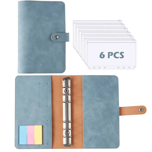 2023 Budget Binder A6 PU Leather Notebook Cash Envelopes System Set