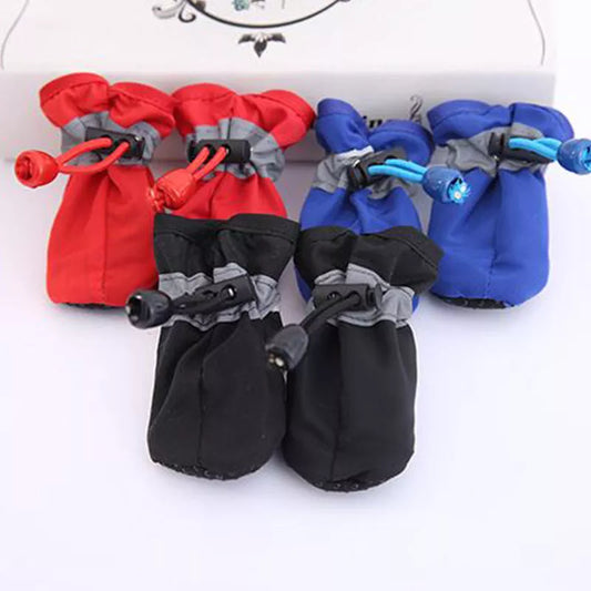 4pcs Waterproof Pet Dog Shoes Winter Warm Puppy Cats Dogs Socks
