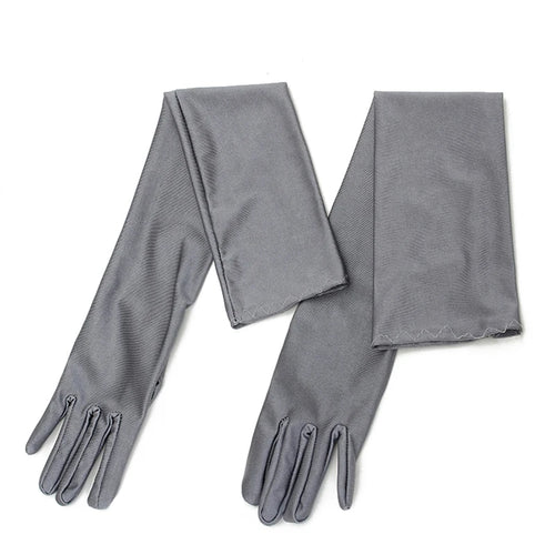 Satin Women Long Gloves Driving Gloves Female Elbow Summer Sun