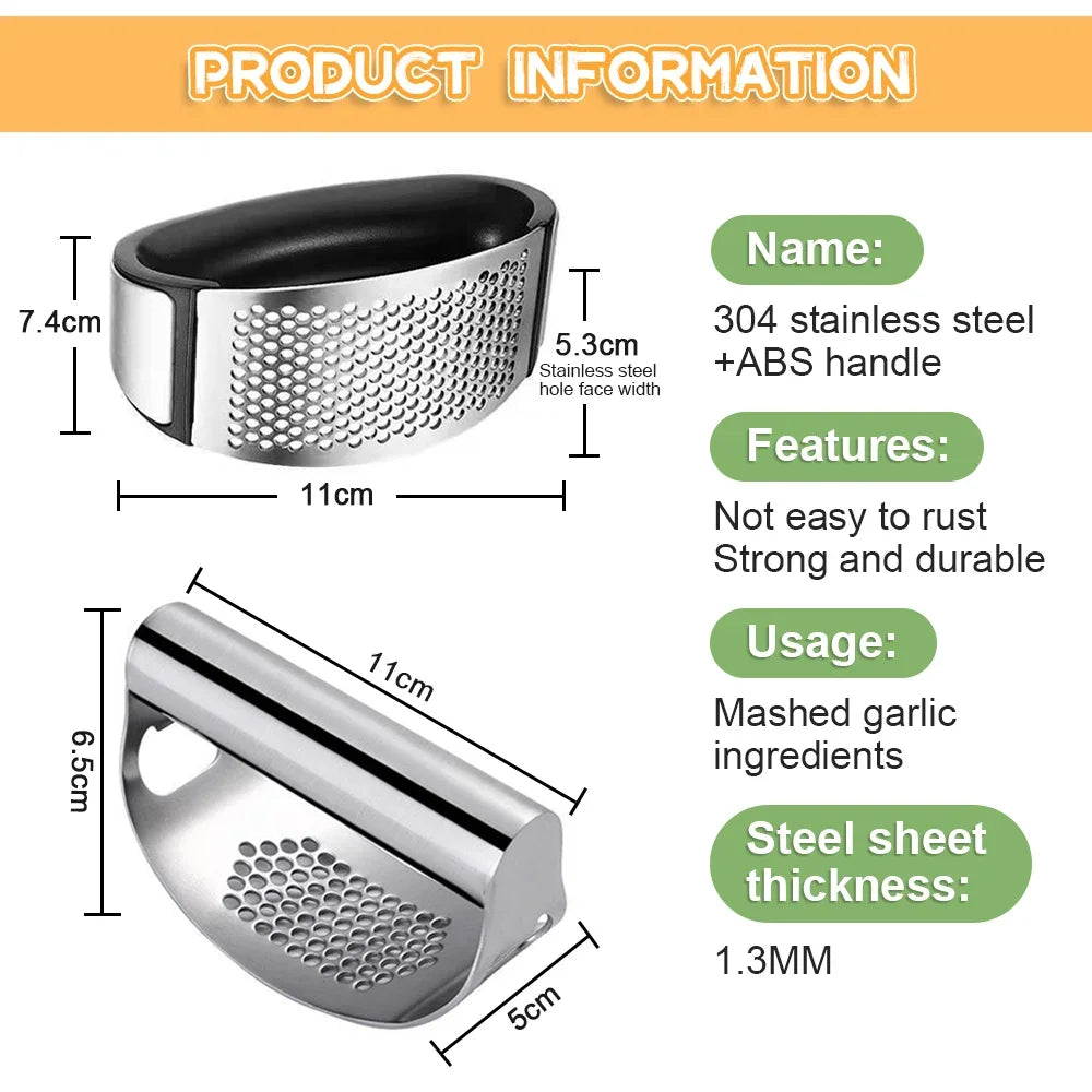 Stainless Steel Garlic Press Garlic Crusher Manual Garlic Mincer