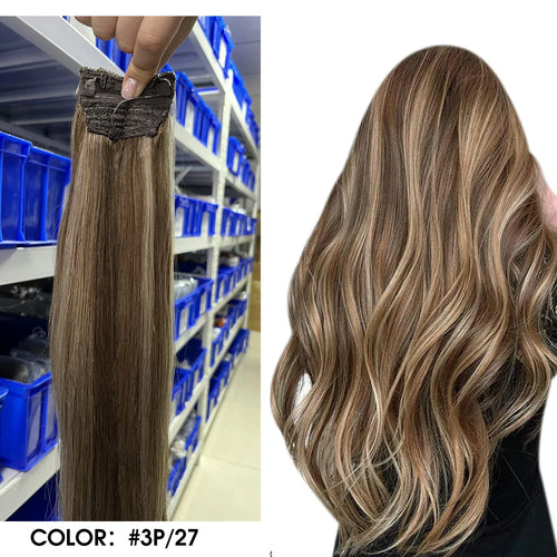 Full Shine Fish Line Hair Extensions Invisible Thread Hair Extension