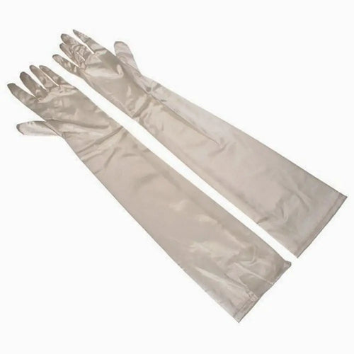 1 Pair Women's Evening Party Formal Gloves Solid Color Satin Long