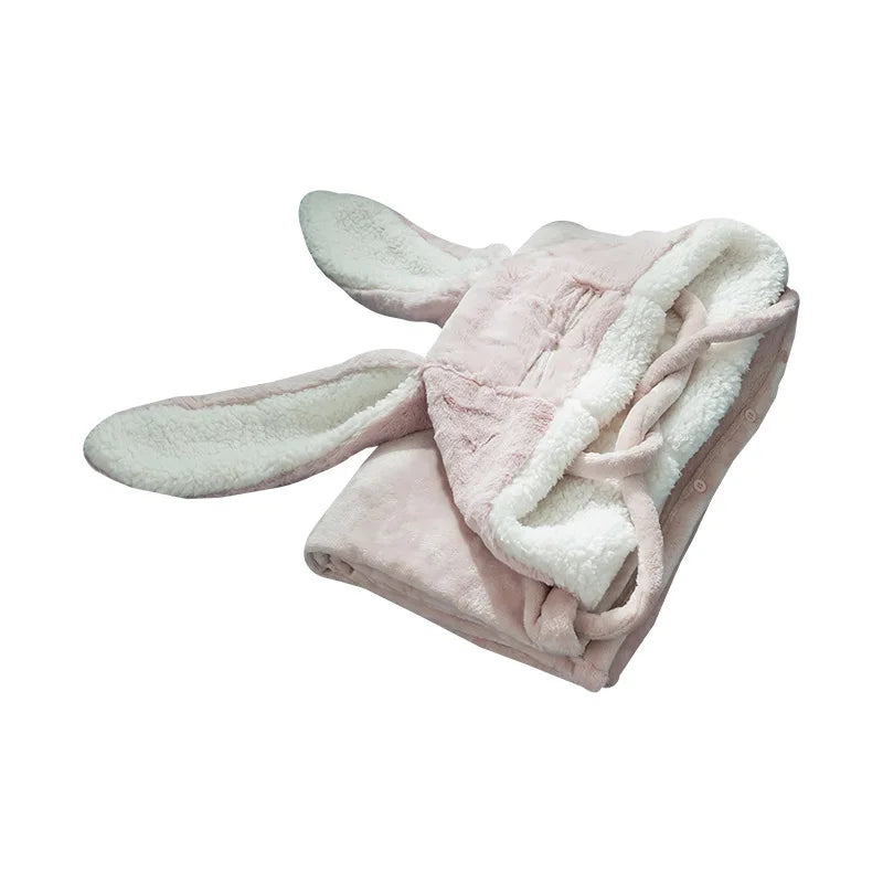 Hooded Cloak Blankets Comfortable for Picnic Travel Fleece Wearable