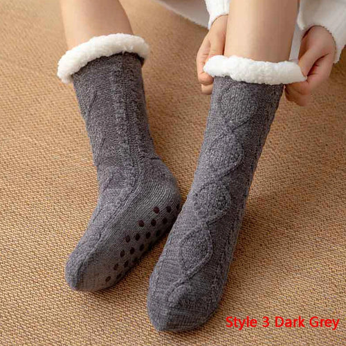Women Winter Socks Plus Thicken Warm Soft Cotton Sock Home Non-Slip