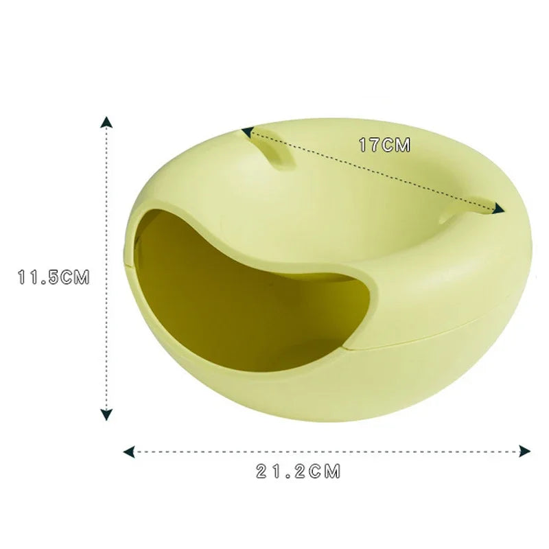 Lazy Snack Bowl Plastic Double-Layer Snack Storage Box Bowl Fruit Bowl