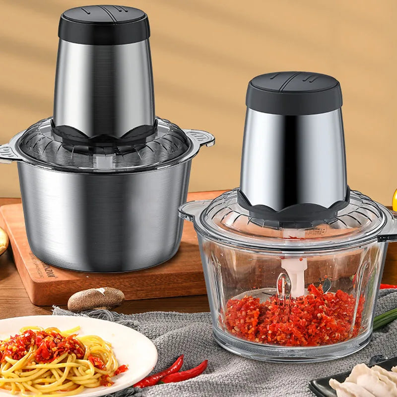 2L Capacity Stainless Steel 304 Electric Chopper Meat Grinder Mincer