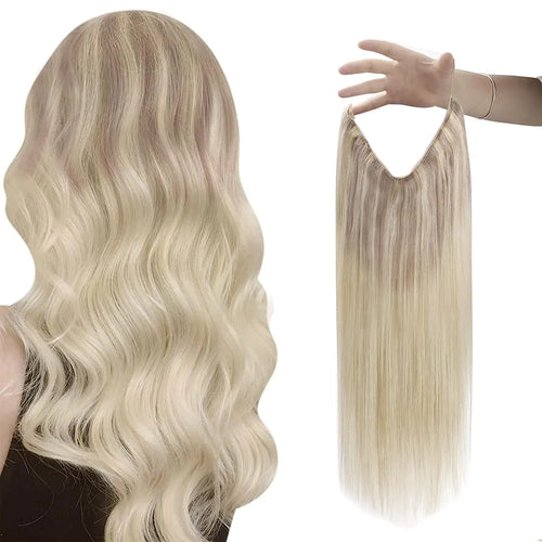 VeSunny Fish Line Human Hair Extension Wire Natural Hair OnePiece